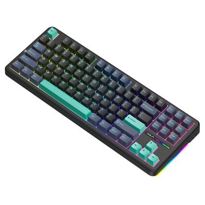 China New arrivals ALUA F87 gaming keyboards DIY RGB backlit keys rgb computer pc game wireless mechanical gaming keyboard No for sale