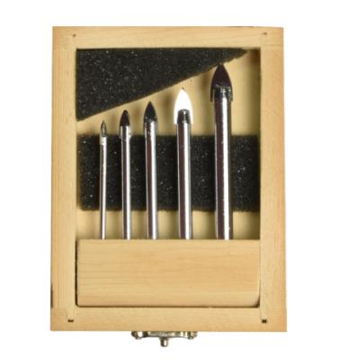 China 2021 New Arrival Ceramic Glass Tile Porcelain Tile High Speed Steel Glass Drill Bit 5Pcs Set For Glass Size for sale