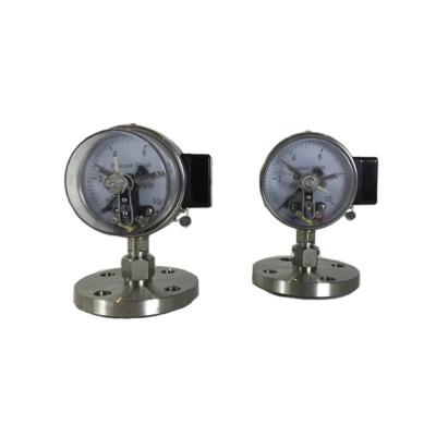 China High Precision Stainless Steel Electric Contact Pressure Gauge With Flange for sale