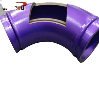 China Construction works Concrete Pump Truck Construction Spare Parts Twin Walls DN125*90D Duct Elbow for sale