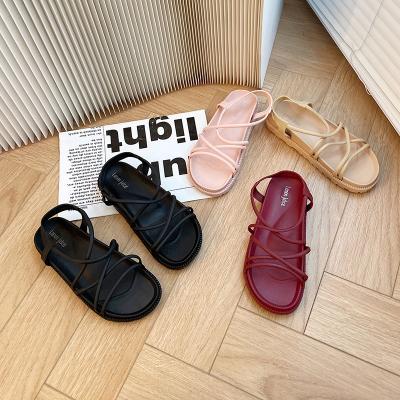 China 2022 Cheap Outdoor Beach Platform Anti-Smell Factory Ladies Flat Women's Casual Straps Roman Sandals Shoes for sale