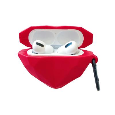China Easy Drop Shipping New Popular Cute 3D Earphone Silicone Heart Shaped Protective Accessories Cover Case For Airpods Pro for sale