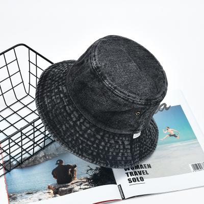 China Customizable Image Batch Small Lattice Cotton Wear Basin Hat and Bucket Hat on Both Sides Denim Bucket Hat for sale