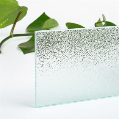 China Flat Edge Textured Patterned Tempered Glass For Hotel Decorative Partition for sale