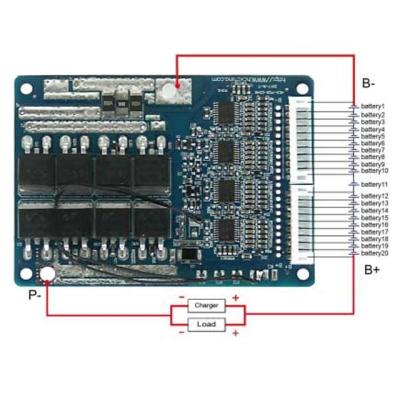 China FR4 BesTech BMS and PCM 19S 25A BMS for Li-ion/LiFePO4 70.3V/79.8V/60.8V/68.4V management system with balance for sale
