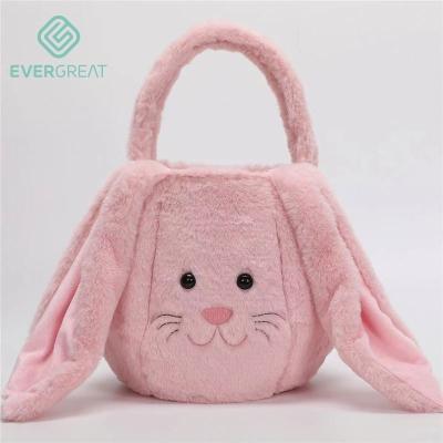 China Wholesale Egg Felt Chasing Bunny Tote Bags Easter Decorations Candy Gifts Basket Easter Plush Stuffed Bunny Girl Handbags for sale