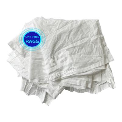 China Soft and Gentle Touch Pure Cotton Pure White Cut Used Bed Sheets Rags for Industrial Cleaning for sale