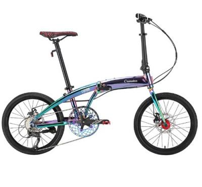 China Fashionable Folding Bicycle 20 Inch Unisex Outdoor Bicycle 9 Variable Speed Bike Male And Female Mobility Scooter for sale