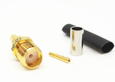 China Female Straight SMA RF Coaxial Connector Gold Plated Crimping Cable Connector for sale