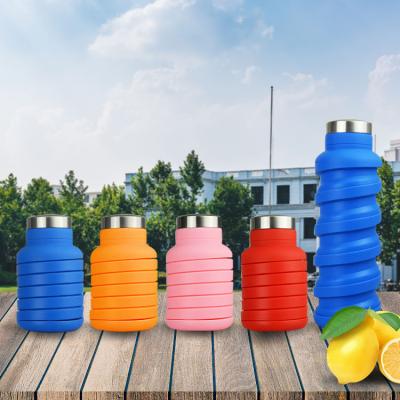 China 2020 New 200ml Sustainable Silica Gel Folding Cup Expands Into 600ml Water Bottle Portable For Outdoor Sports for sale