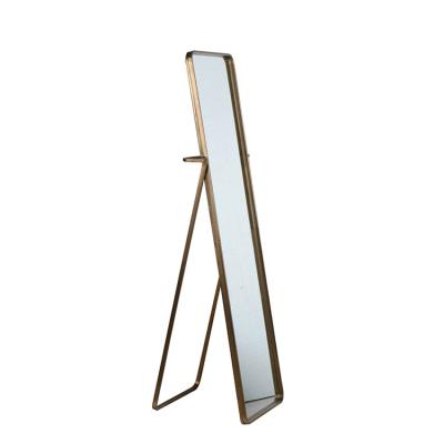 China Mayco Handcrafted Integral Floor Rectangle Dressing Mirror Gold Bracket for sale