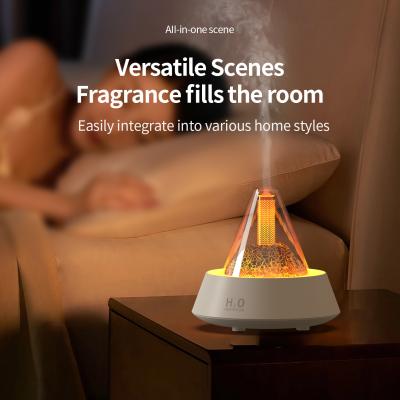 China ABS Atmosphere Fire Flame Humidifier 80ml with 2/4/6 Hours Timer Setting for sale