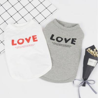 China Viable Wholesale High Quality Summer Fresh Simple Pet Clothes Letter Design Soft Cotton Dog Vest for sale