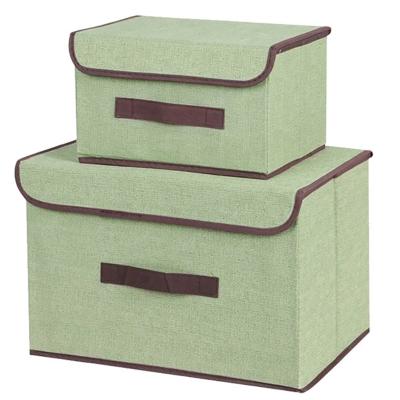 China Viable Home 2pcs Cloth Clothing Underwear Storage Box Set Nonwoven Dustproof Foldable Storage Box for sale