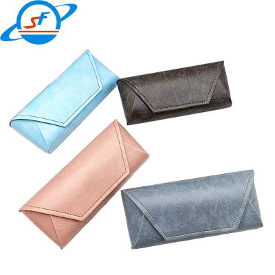 China Unisex Soft Leather Spectacle Cases With Interior Flannel SGS Certified for sale