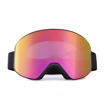 China CE Certificate Frameless Ski Goggles TPU Frame Adjustable Strap Anti Fog Magnetic Snow for sale