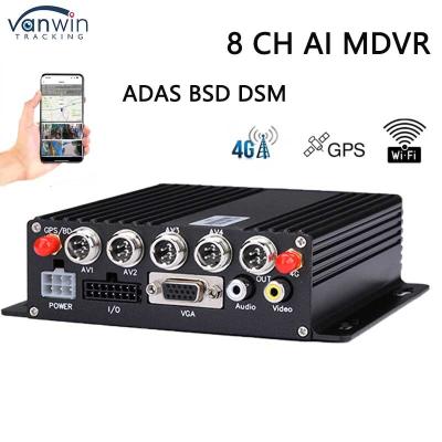 China 8CH SD DVR 4G GPS ADAS DMS AI MDVR 1080P H.265 Mobile DVR Dashcam Recorder GPS Mobile for sale