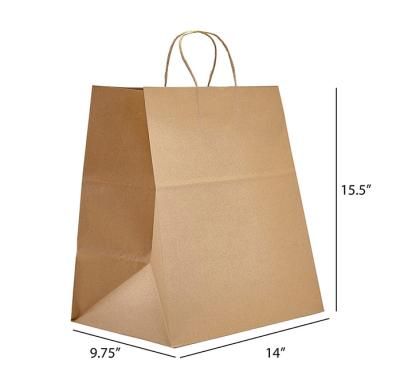 China Extra Large Recyclable Paper Bags Gift Bag Shopping Logo Printing Kraft Paper Bag With Twisted Handle for sale