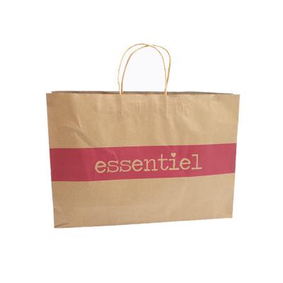 China Fashion Recyclable Customized Shopping Bag For Household Products Grocery Kraft Paper Bags With Twisted Handle for sale