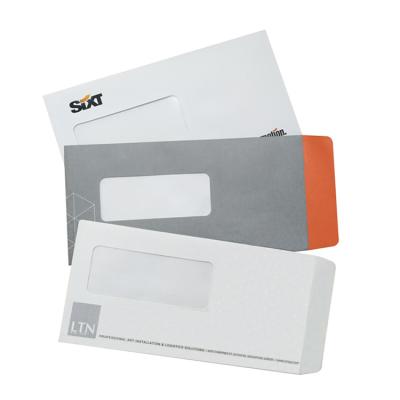 China High Quality Customized Printed Business Envelope Business Paper Envelope With PVC Window And Skin And Seal Strip for sale