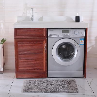 China Modern Bathroom Furniture Washing Machine Vanity Laundry Cabinet Balcony Cabinet Modern Bathroom Cabinet for sale