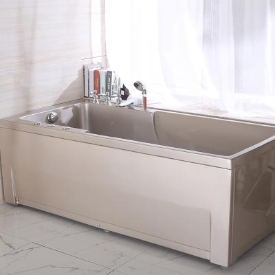 China Hot Selling Three Side Skirted Cheap Whirlpool Bathtub For Spa With Single Pillow for sale