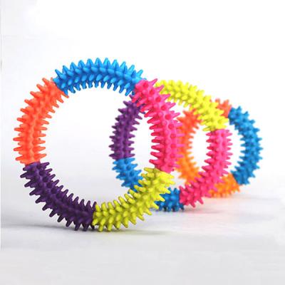 China Interactive PET Viable Toy Pet Chewing Dog Toys Driving Rings For Huskie Training And Playing Colorful Coronule for sale