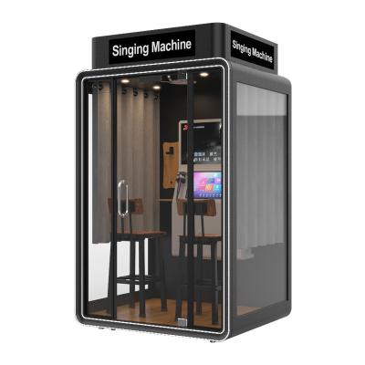China New tempered glass+hardware mini ktv singing machine karaoke booth high quality enterprise units removeable for sale