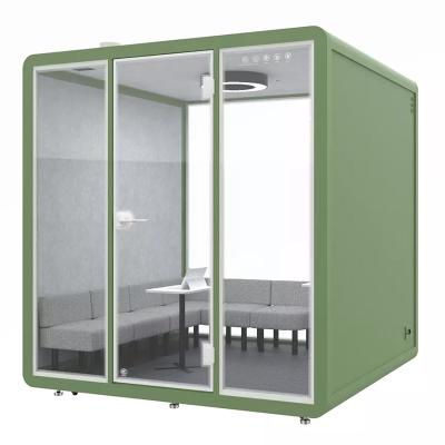 China (Others) Modern Design Adjustable Indoor Mobile 4 Large Space Silent Rooms Customized Office Meeting Soundproof Booth for sale