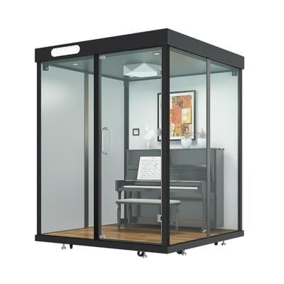 China (Other) Adjustable Universal Glass Cabin Piano Practice Room School Piano Soundproof Room for sale