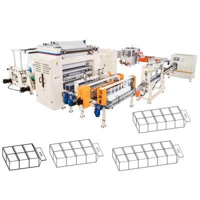 China Atomatic transfer 1/2 fold soft bag drawing facial tissue paper making machine production line price for sale