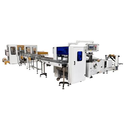 China No need hand touch full automatic napkin tissue square paper folding machine connect high speed serviette packing machine production line for sale