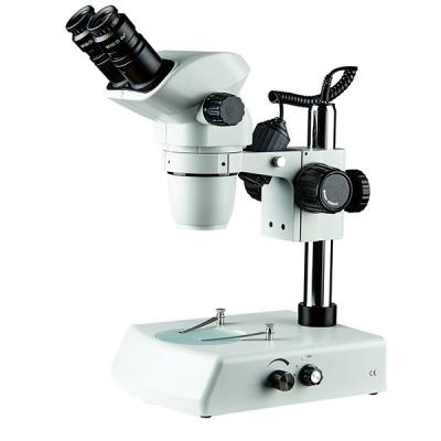 China stereo zoom microscope binocular pole stand dual light top and bottom light stage plate clip for sale