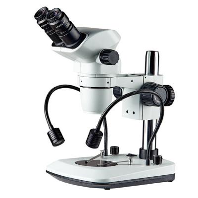 China Stereo Zoom Microscope boom stand Gooseneck LED illumination independent control 6.7X-45X for sale