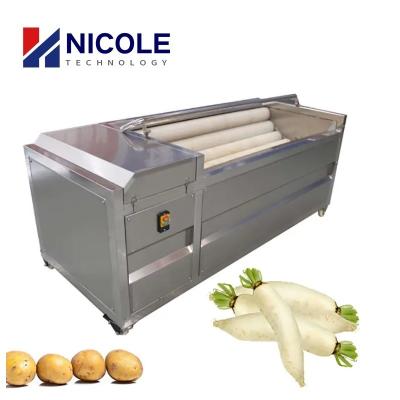 Chine Économie d'énergie de nettoyage de machine de pomme de terre de bulle de rouleau de brosse pour les légumes de lavage à vendre