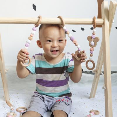 China High Quality Eco-Friendly Collapsible Natural Wooden Teethers Amazon Factory Wholesale Play Activity Gym Baby Play Mat Baby Play Mat for sale