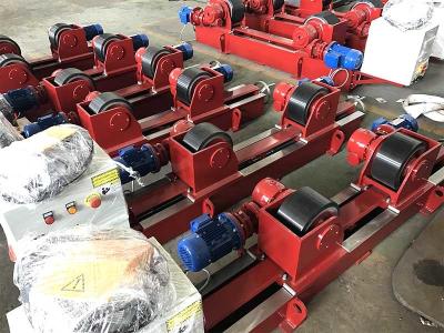 China Rubber 10T Lead Screw Conventional Welding Roller Stands, Pressure Vessel Welding Rotator for sale