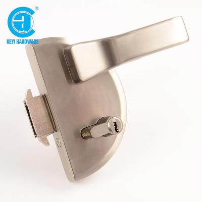 China KEYI KG-10D Zinc Alloy Double Side Central Key Door 304/201/430 SS Glass Door Lock With Handle for sale