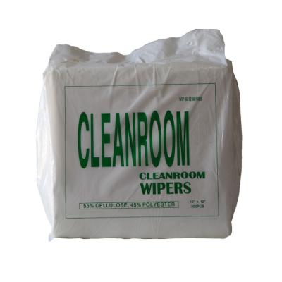 China Sustainable 9x9 Inch Wood Pulp Electronic Polyester Wiper Nonwoven Wipers For Cleanroom for sale