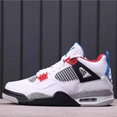 China Zapatillas Alexandered Nikeeliedlys 2022 Fashion Basketball Shoes Aj4 Retro 4s Sneakers Og 4 Retro Aj 4s Bred White Sail College Blue Ladies Men's for sale