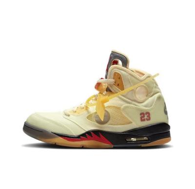 China Cushioning 2022 High Top Basketball Men Air Cushion Shoes Sports Mens Comfortable Breathable Retro Sneakers Chaussures Homme Aj 5 for sale