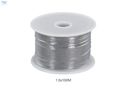 China Corda de fio 304 sem revestimento de aço inoxidável no carretel 1,5 milímetro x 100 medidores à venda