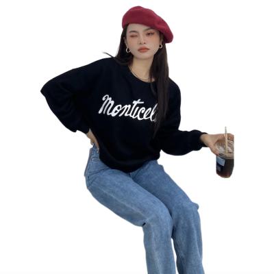 China Women's Oversized O-Neck Casual Cotton Connect And Jumpsuit Design Hoodie With Letter Print Loose Plus Size Street Wear For Hot Girl for sale