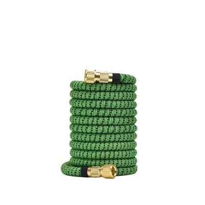 China 100FT Adjustable Expanding Flexible Garden Hose Garden Hose Four Layer Latex Core All Brass Connectors NO--Rust Solid for sale