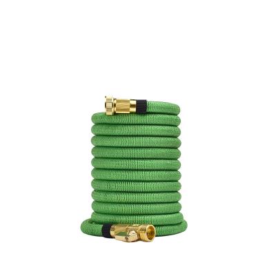 China Factory 25FT-100FT Adjustable Expandable Garden Hose 3/4 Inch Solid Brass Fittings and Double Latex Core Lightweight and Durable Water Hose for sale