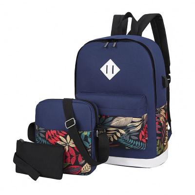 China With USB 2023 new laptop bag 3 piece set laptop bag combination student computer backpack set student backpack for sale