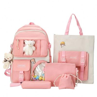 China Waterproof 2022 Factory Hot Sale High Quality Student Five Piece Backpack Travel Waterproof Backpack BACKPACK SET for sale