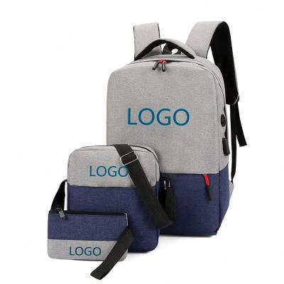 China With USB Factory Outlet Wholesale Laptop Bag Set Oxford Polyester Custom Logo 3 in 1 Laptop Bag Laptop Backpacks for sale