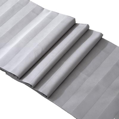 China 50%Poly 50% Cotton 300TC 60S*40S 1CM Anti-Static Stripe White Hotel Fabric In Roll for sale