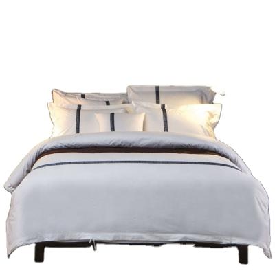 China New 2020 Nondisposable 100% Cotton Home Textile Cotton Sateen White Color Bedding Set For Home Hotel Bed SheetSet for sale